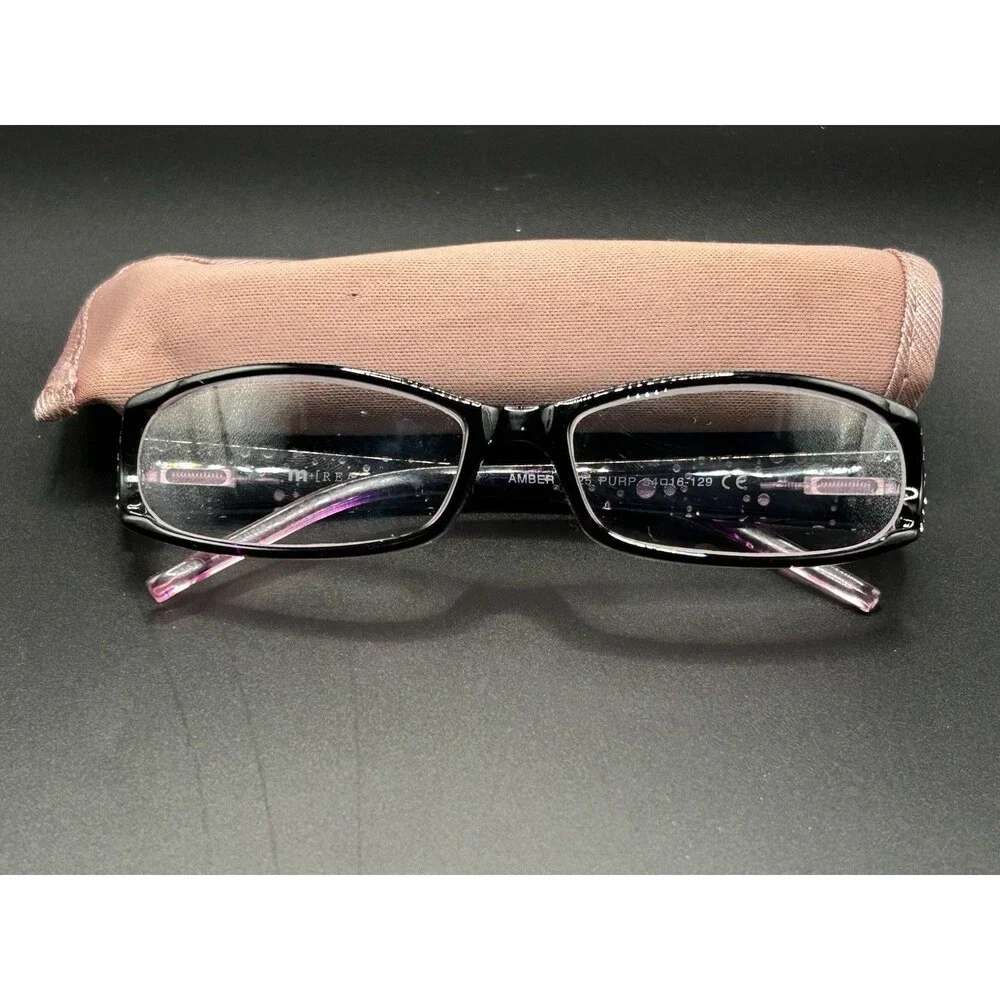 m+ Reading Amber 41-25 Purple Black Rhinestone Eyeglasses Frames 54-16-129